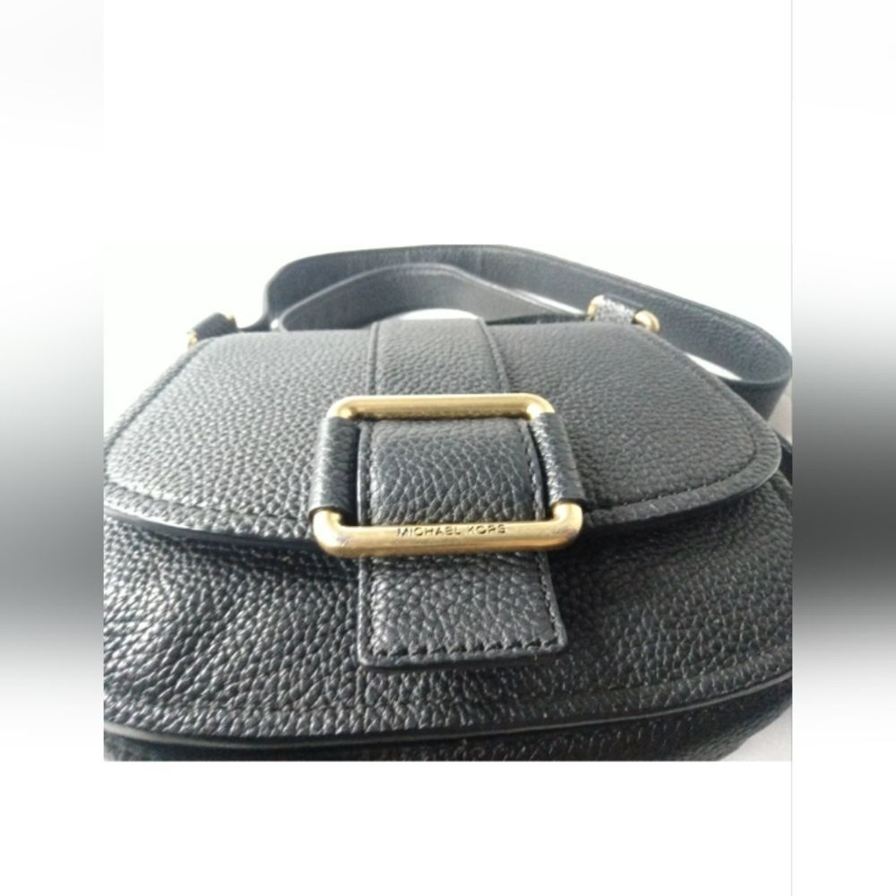 Michael Kors Maxine Pebbled Saddle bag - Black Leather - Picture 9 of 10